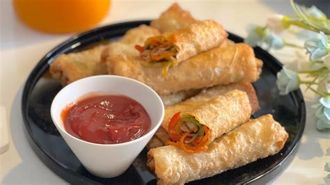 Chicken Spring Roll With Homemade Roll Wrappers Recipe Chinese Roll Iftar Party Snack