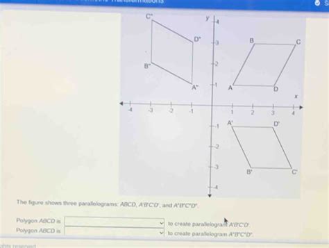 Solved The Figure Shows Three Parallelogra Polygon Abcd Is To Create