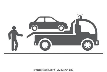 Tow Truck Evacuator Service Car Driver Stock Vector Royalty Free