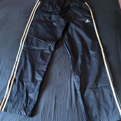 Thrifted Navy Blue Adidas Track Pants Small Tear On Depop