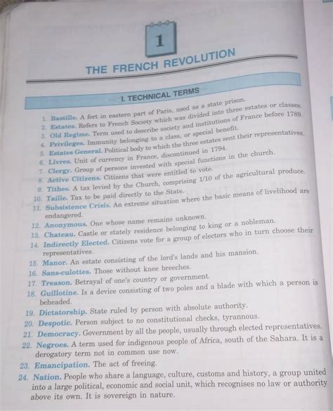 Notes Of Chapter 1 French Revolution For Class 9 Brainly In