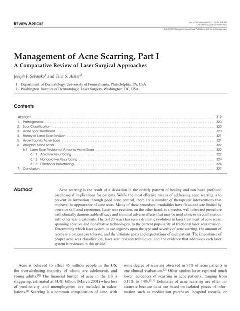 Pdf Management Of Acne Scarring Part I Dokumen Tips