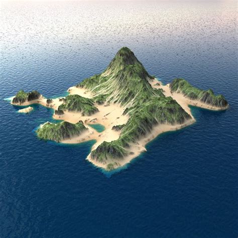 Island Drawing Realistic Np
