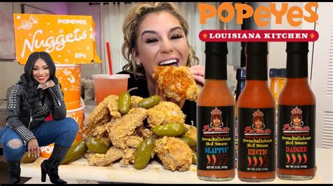 Taste Testing Bloveslife Smackalicious New Hot Sauce 🔥🥵🌶•popeys Chicken Mukbang• Youtube