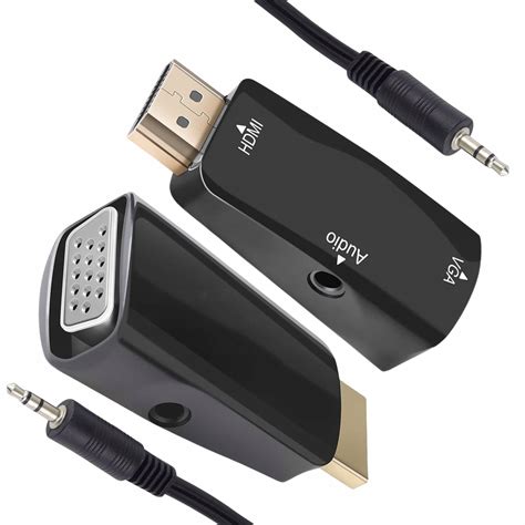 Adapter Hdmi Do Vga Konwerter Sygna U Monitor Kabel Dsub Audio Jack