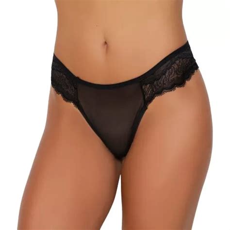 Lingerie Calcinha Sexy Tanga Em Renda E Tule Parcelamento Sem Juros