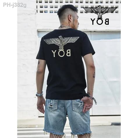 Maikling Manggas Ng Mga Lalaki BOY LONDON Hot Stamping Eagle Printing Couple Short Sleeve T
