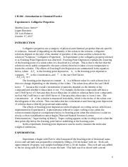 Experiment 4 Lab Report Docx CH 204 Introduction To Chemical Practice