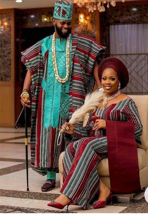 2023 African Couples Traditional Wedding Outfit Aso Oke