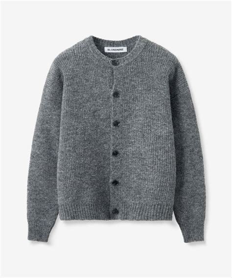 Musinsa Blond Grace Wool Rib Knit Cardigan Gray