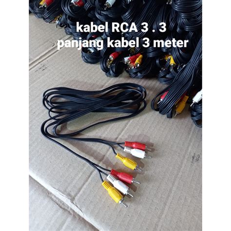 Jual Kabel Rca 3 3 Audio Vidio Panjang Kabel 3 Meter Shopee Indonesia