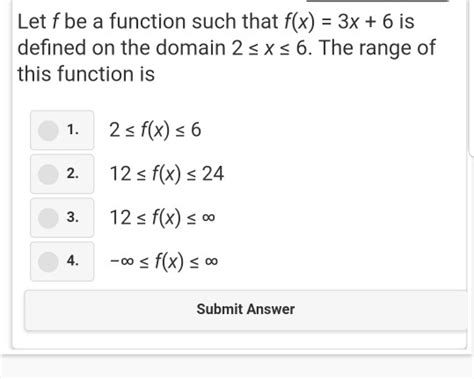 Solved Let F Be A Function Such That F X 3x 6 Is Defined On