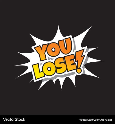 You Lose Comic Speech Bubble Cartoon Game Assets