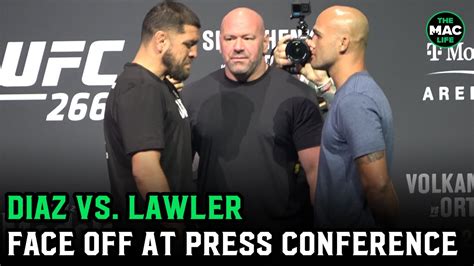 Nick Diaz Vs Robbie Lawler Face Off Ufc Press Conference Youtube