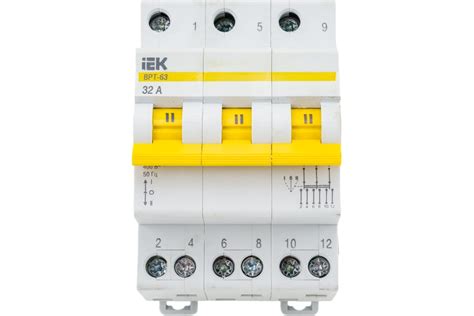 Трехпозиционный выключатель-разъединитель IEK ВРТ-63, 3P, 32А MPR10-3 ...