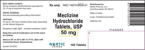 Meclizine - FDA prescribing information, side effects and uses