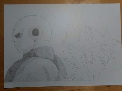 A Drawing Of Gohan And Vegeta On Paper