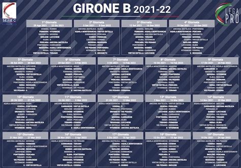 Calendario Serie C Girone B Stagione 2021 2022 Calciomagazine