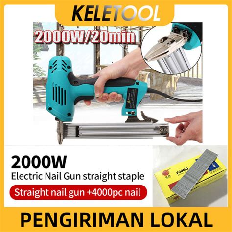 F Mesin Paku Tembak Lurus Air Nailer Steples Alat Staples Paku Lurus