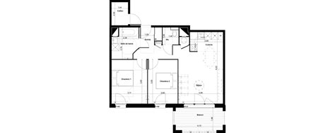 Plan appartement T3 de 60 32 m² neuf résidence n223345 à Gujan Mestras