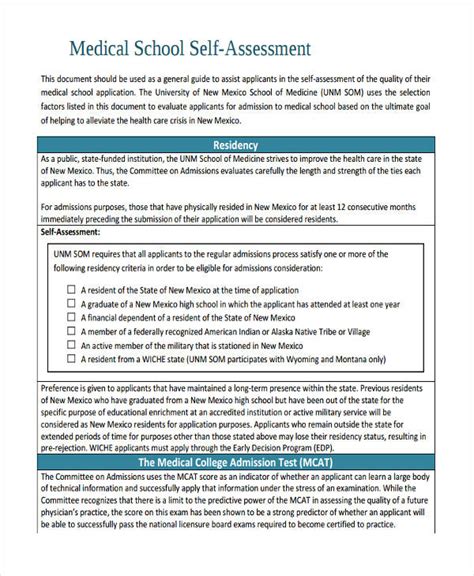 Self Assessment Examples 46 Samples In Pdf Doc Examples