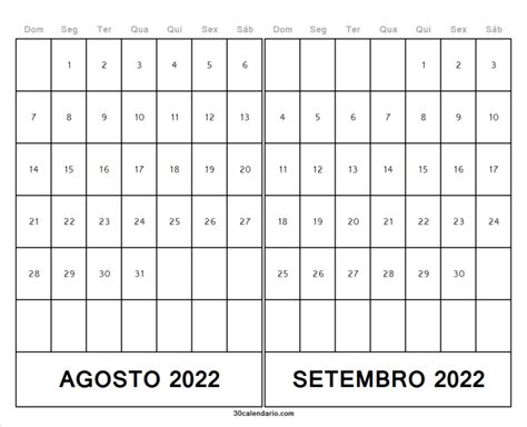 Calendario Agosto Blank Calendar Template Calendar Printables