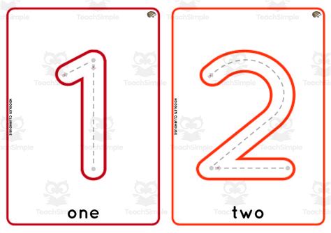 Free 1 To 20 Number Tracing Flashcards By Teach Simple