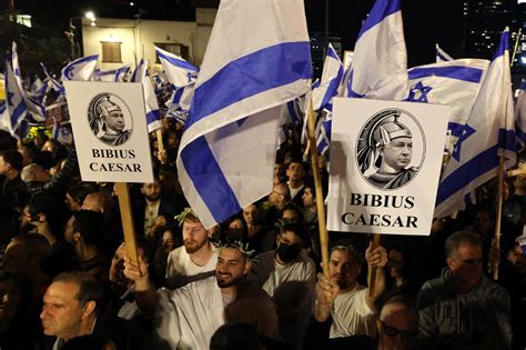 Tens Of Thousands Of Israelis Protest Against Netanyahu Justice Plans