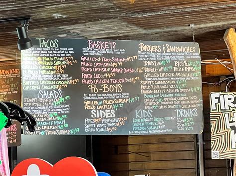 Menu At Stumpys Lakeside Grill Restaurant Granbury