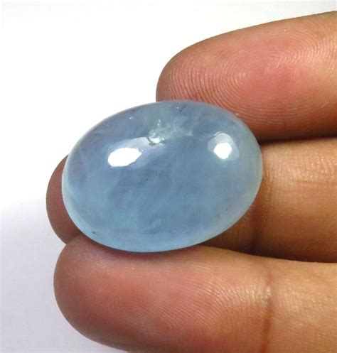 Nat Rlich Aquamarin Himmelblau Oval Glatt Cabochon Edelstein X Mm