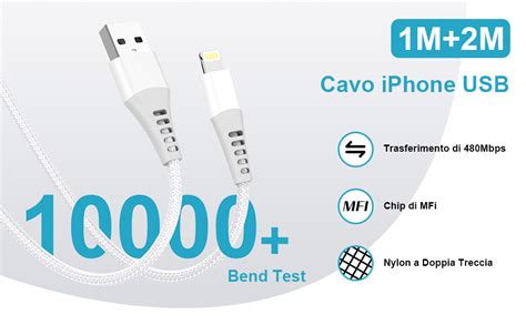 Cavo IPhone Originale Apple Certificato MFi 1M 2M Cavo Lightning USB