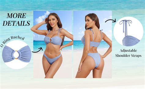 Amazon Seamoly Bikini Set For Women O Ring Ruched Bikini Swimsuit