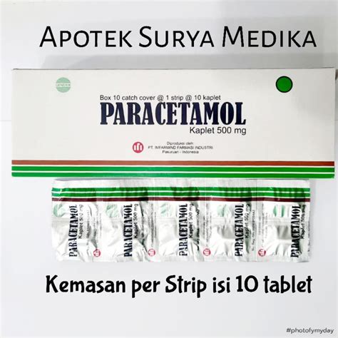 Jual Paracetamol 500mg Tablet Generik Harga Per Strip Isi 10 Tablet