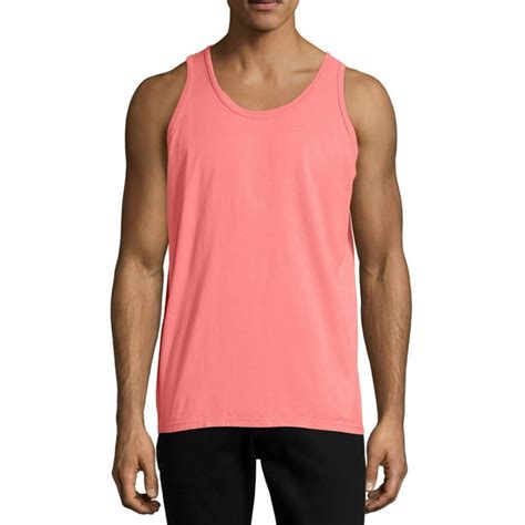 Hanes Unisex Garment Dyed Cotton Tank Coral Craze Xl