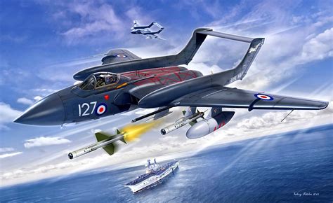 Aircraft Jet Fighter Warship Jet Fighters Warplane De Havilland