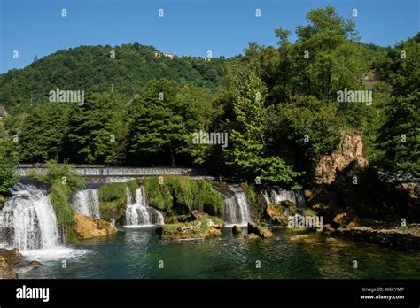 Waterfall on the Una River, Kostela, Bihac, Bosnia and Herzegovina ...