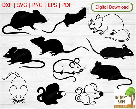 Maus Clipart Maus SVG Maus Silhouette Schädling Ungeziefer Etsy