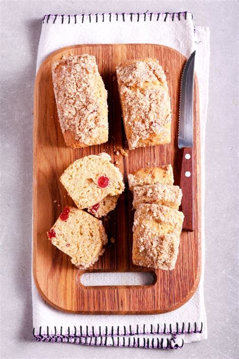 Cherry Mini Loaves With Streusel Stock Photo Image Of Food Sliced