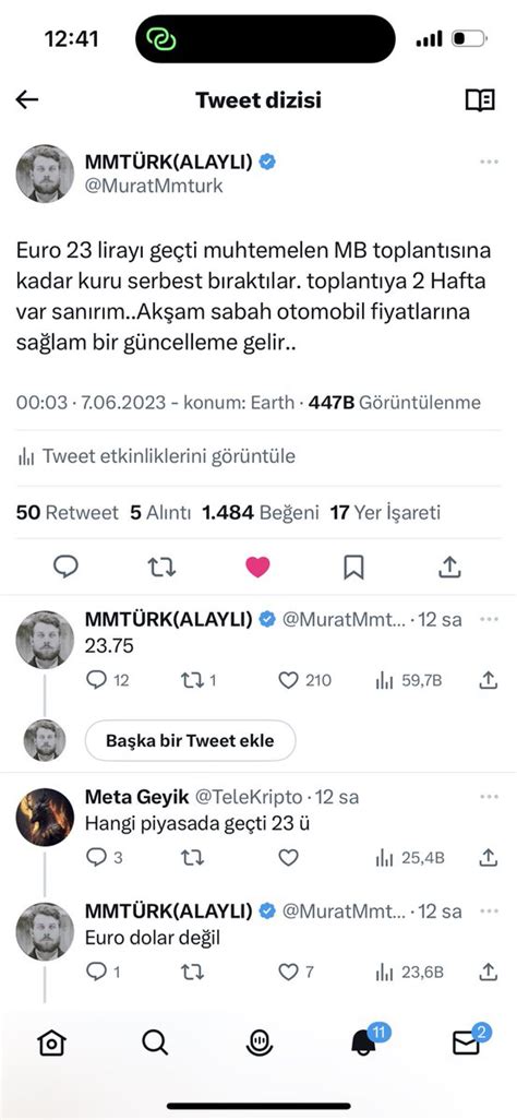 MMTÜRK ALAYLI on Twitter Dünkü muhabbete bakın Euro 23 geçti dedim