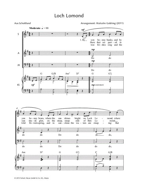 Malcolm Goldring Loch Lomond Sheet Music In G Major Download