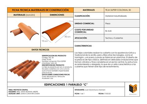 Solution Materiales De Construccion Especificaciones Tecnicas Studypool