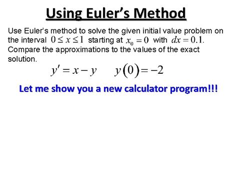 Eulers Method Section 6 6 Suppose We Are