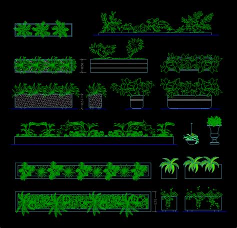 Testos Amb Plantes A Autocad Llibreria Cad