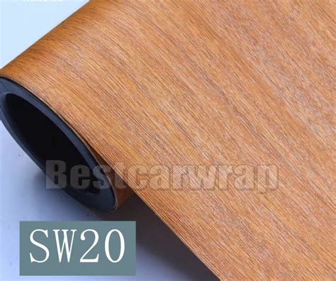 2021 2017 Dark Teak Wood Grain Textured Vinyl Wrap Wall Sticker Use For