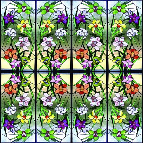 Sxeg 4848 Stained Glass Flowers Frosted Window Film Stained Glass Window Film Stained Glass