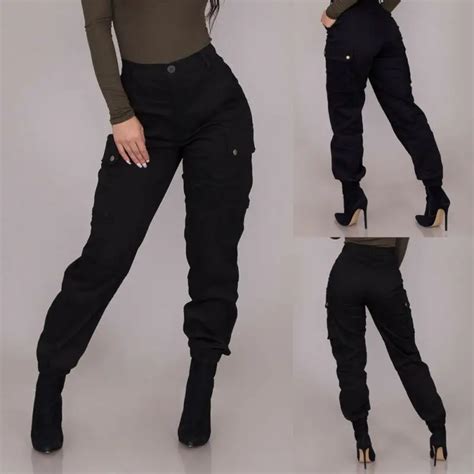 Womens Black Military Cargo Pants