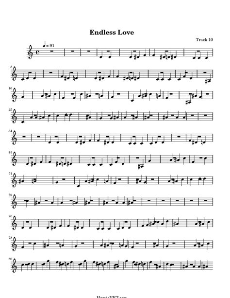 Endless Love Sheet Music Endless Love Score HamieNET