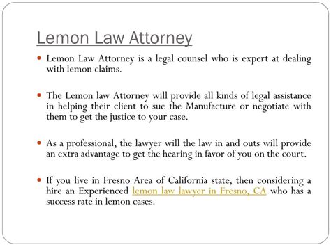 Ppt Hire An Experienced Lemon Law Lawyer In Fresno Ca To Get Rid Of