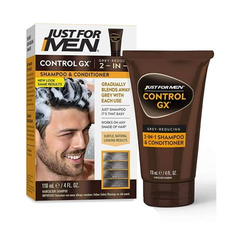 Just For Men Control Gx Grey Reducing 2 In 1 Shampoo And Conditioner Gradual Hair Color For