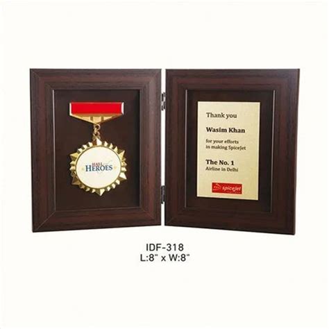 Frame Printed Corporate Wooden Memento Shape Rectangular Size 8 X 8